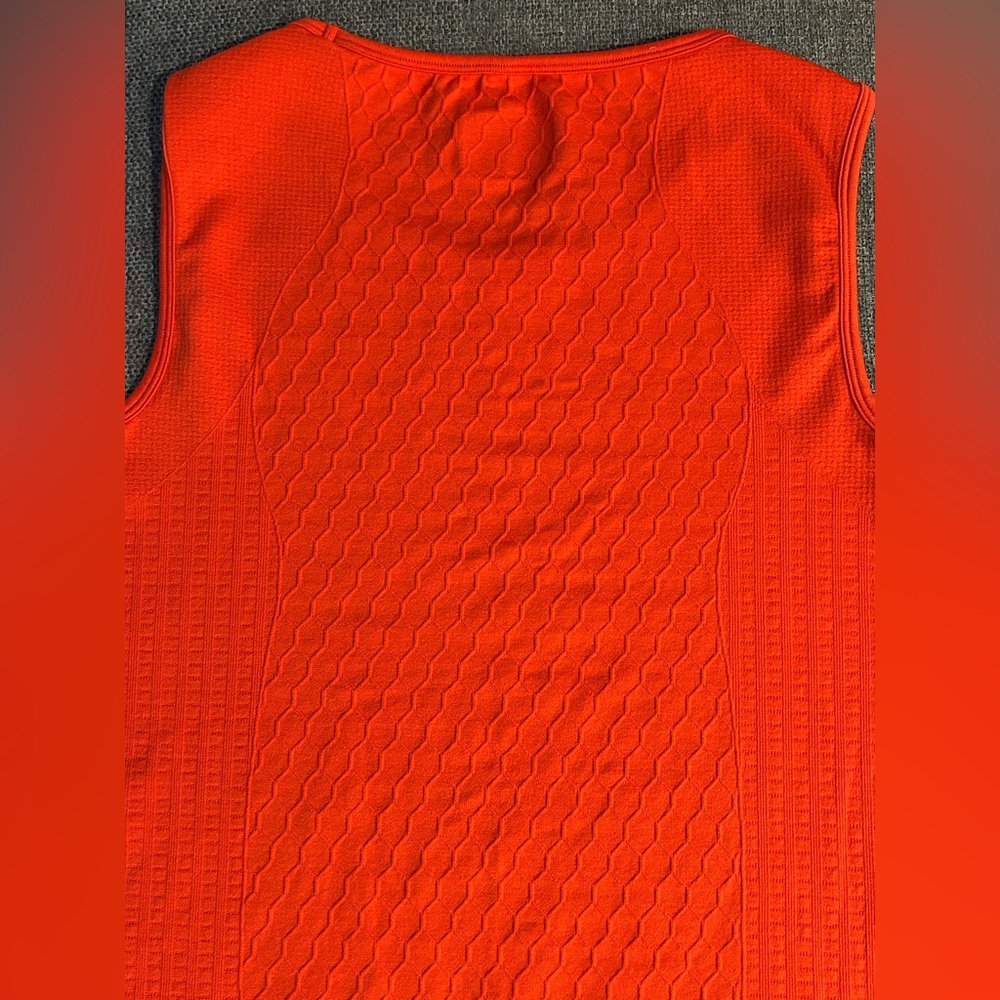 Athleta Women's Sleeveless Textured Yoga Stretchy Top Orange Women’s Size M - Picture 9 of 14